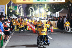 The wheelchair category flag off was held at 6.10 a.m., with 100 participants.